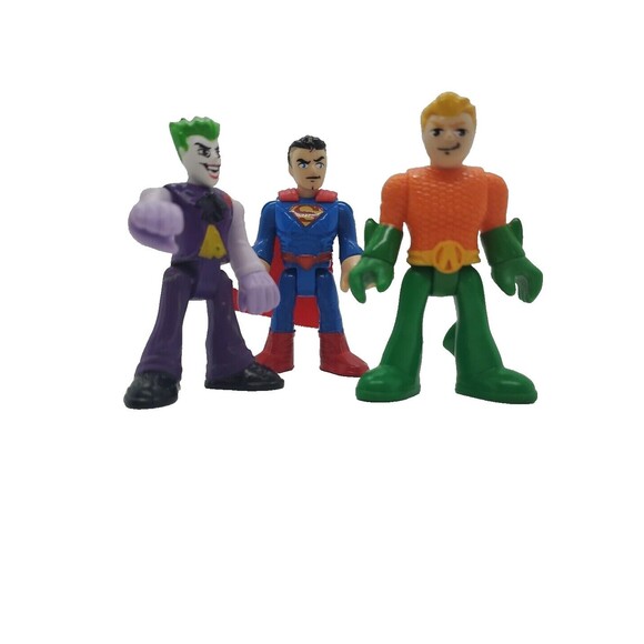 IMAGINEXT DC COMIC SUPER HEROS lot of 3 Aquaman, Joker & Superman Appx 3" - Picture 1 of 12